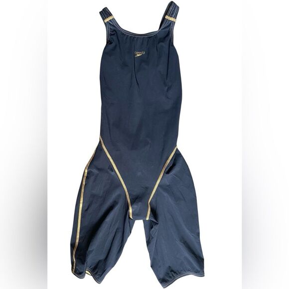 Speedo Black and Gold LZR Racer PRO Record Breaker Swimsuit Kneeskin Size 26 - Picture 3 of 6